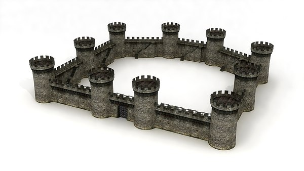 castle wall 3d max