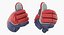 Hockey Gloves Thumb Up Pose 3D Model