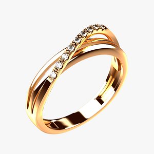 Elegant Lines Gold Ring model
