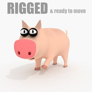 Cartoon Pig (rigged)
