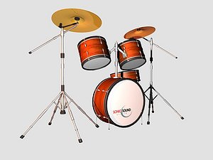 drums kit 3d obj