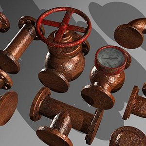 3d model pipe valve