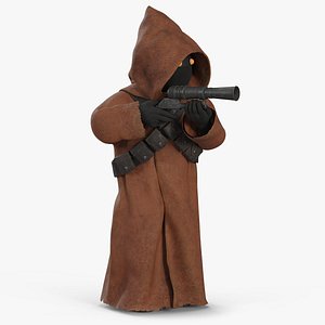 Star Wars Jawa Character with Ion Blaster 3D model