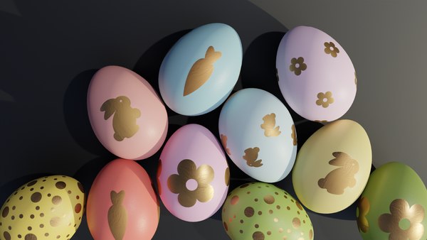 Easter Egg with Gold Print 3D model