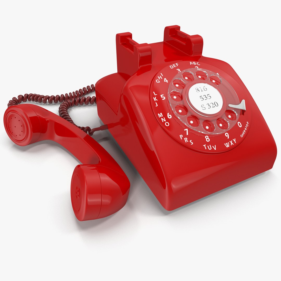 Red Rotary Phone Obj