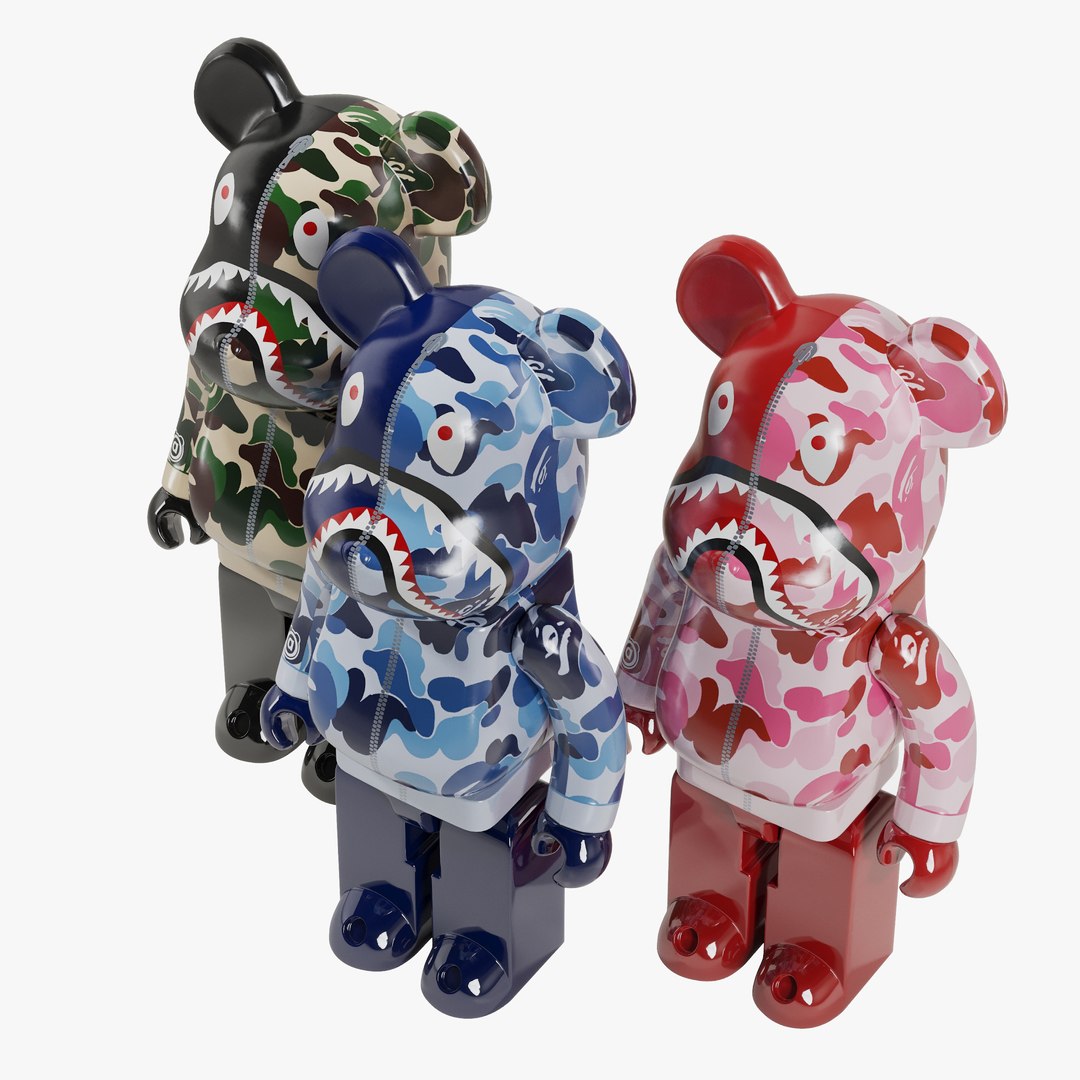 Bearbrick Bape ABC Camo Shark model - TurboSquid 1726316