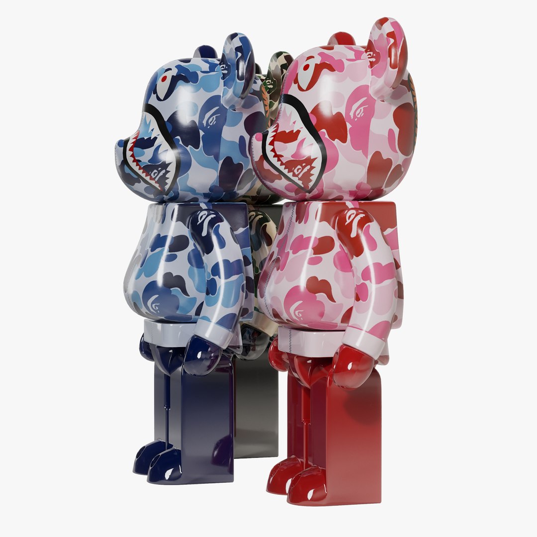 Bearbrick Bape ABC Camo Shark model - TurboSquid 1726316