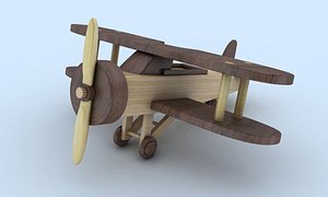 3d toy wood plane model