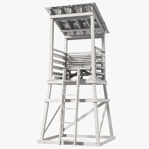 Small Wooden Lifeguard Station White New