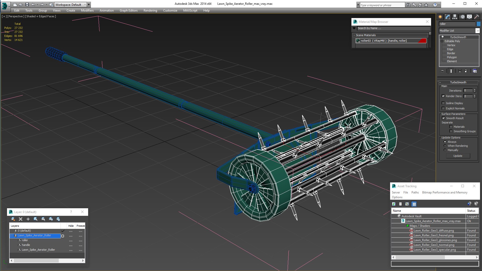 lawn spike aerator roller 3D model https://p.turbosquid.com/ts-thumb/Zy/CIcg7O/uDS3gLvY/lawnspikeaeratorrollermb3dmodel025/jpg/1608579201/1920x1080/fit_q87/5d8a1c5b3097b812b23b82d3fd95484602ef41e7/lawnspikeaeratorrollermb3dmodel025.jpg