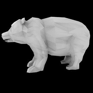 low poly bear