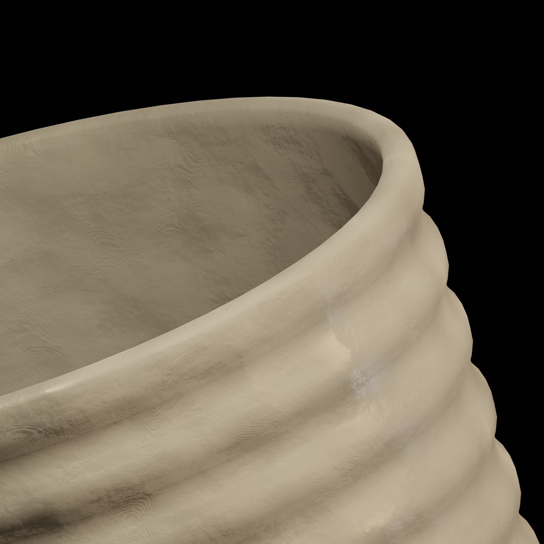 Handmade Ridged Clay Pot 3D Model - TurboSquid 2032984