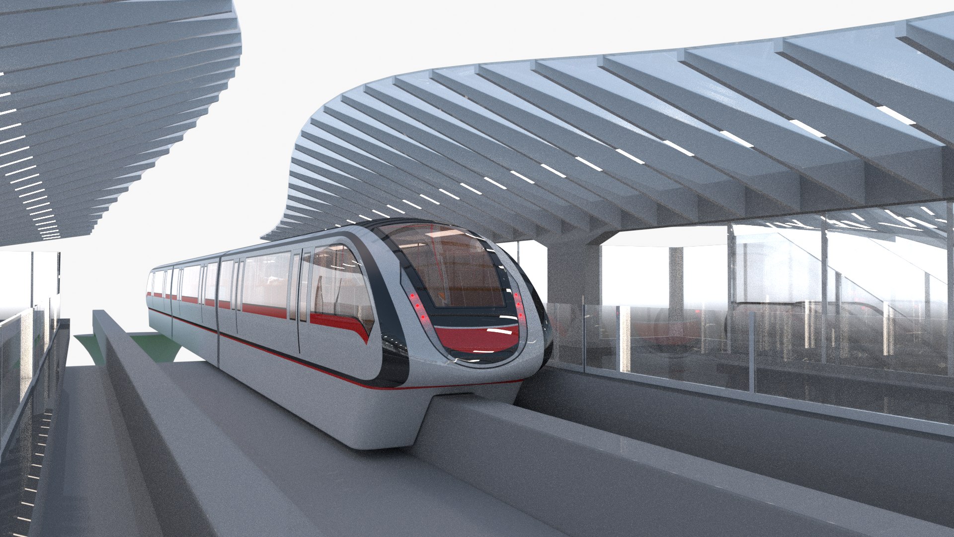 3D Model Railway And Monorail Stations Collection TurboSquid 2043981
