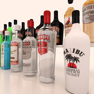 spirit bottles 3d model