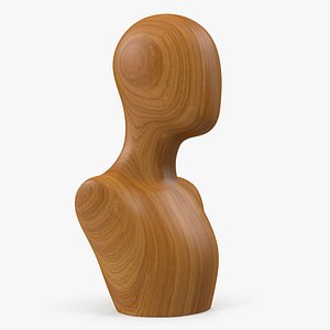 solid wood female mannequin 3D model