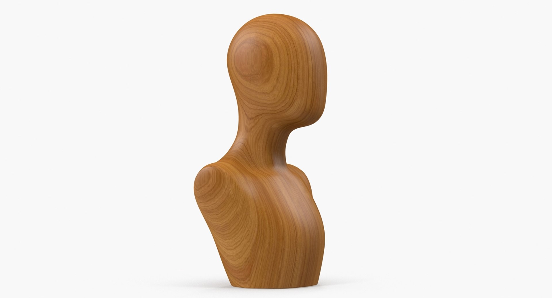 Solid Wood Female Mannequin Head 3D model preview