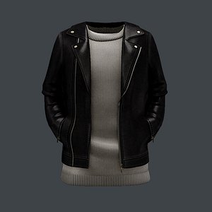 3D male jacket leather