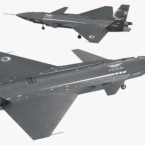 Bayraktar Kizilelma Stealth Fighter Jet Black 3D