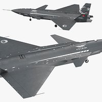 Bayraktar Kizilelma Stealth Fighter Jet Black
