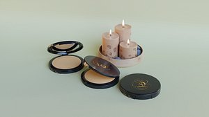 Realistic Compact powder cosmetic 3D model