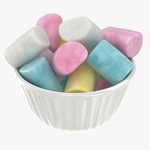 realistic marshmallow bowl 3D model