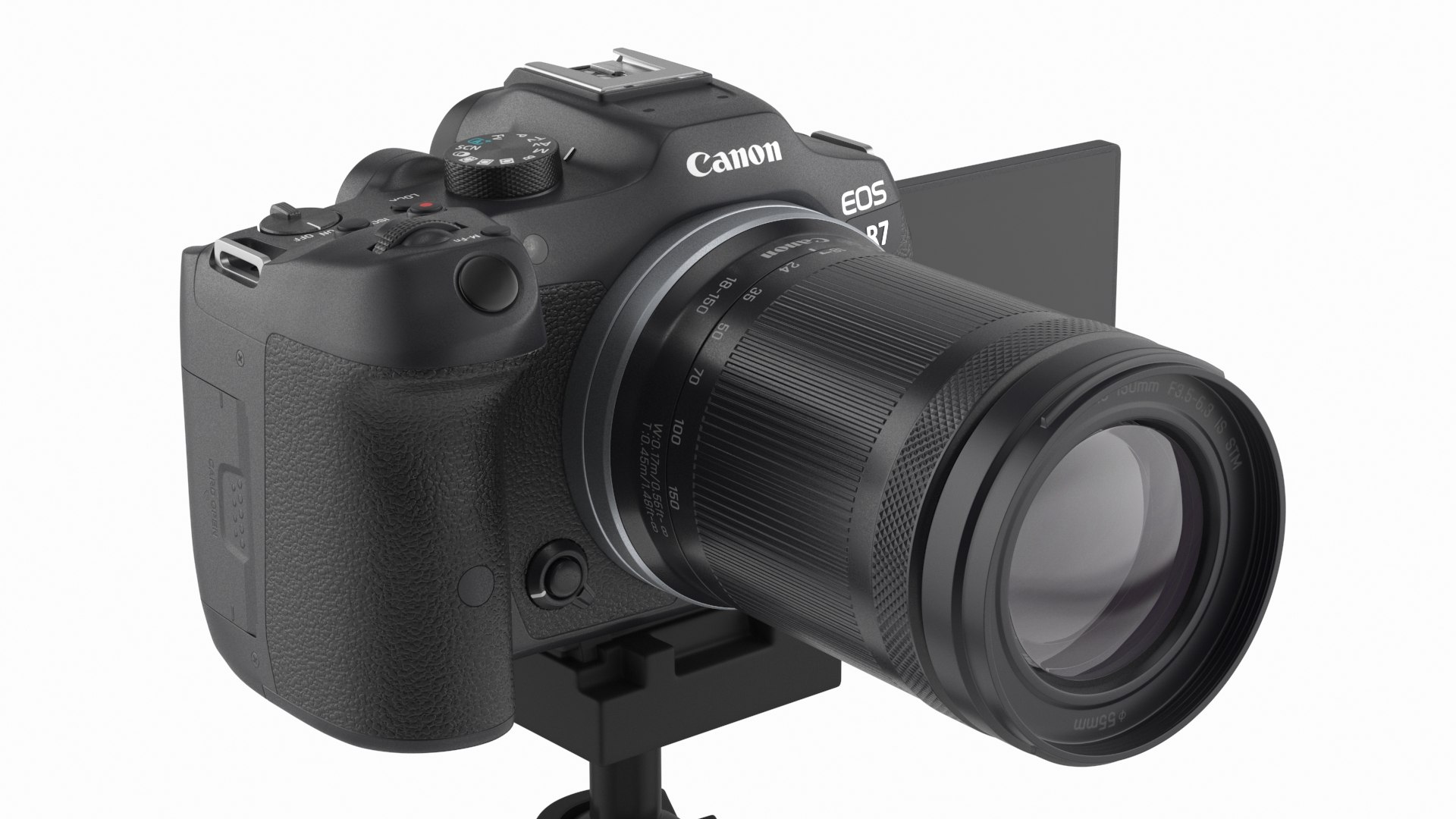 3D Canon EOS R7 Camera on Tripod model https://p.turbosquid.com/ts-thumb/Zy/WB3vVG/cu/canon_eos_r7_camera_on_tripod_008/jpg/1734684504/1920x1080/fit_q87/a0fb8df3d7f63ff2bb283a30e4b3f428ef1eac58/canon_eos_r7_camera_on_tripod_008.jpg
