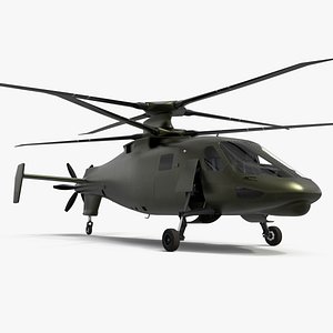 Futuristic Military Helicopter Rigged for Cinema 4D