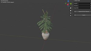 Potted Plant in Ceramic Vase 3D Model 3D model