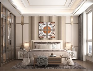 3D Modern Bedroom Scene 35