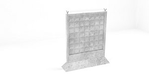 3D Concrete fences model