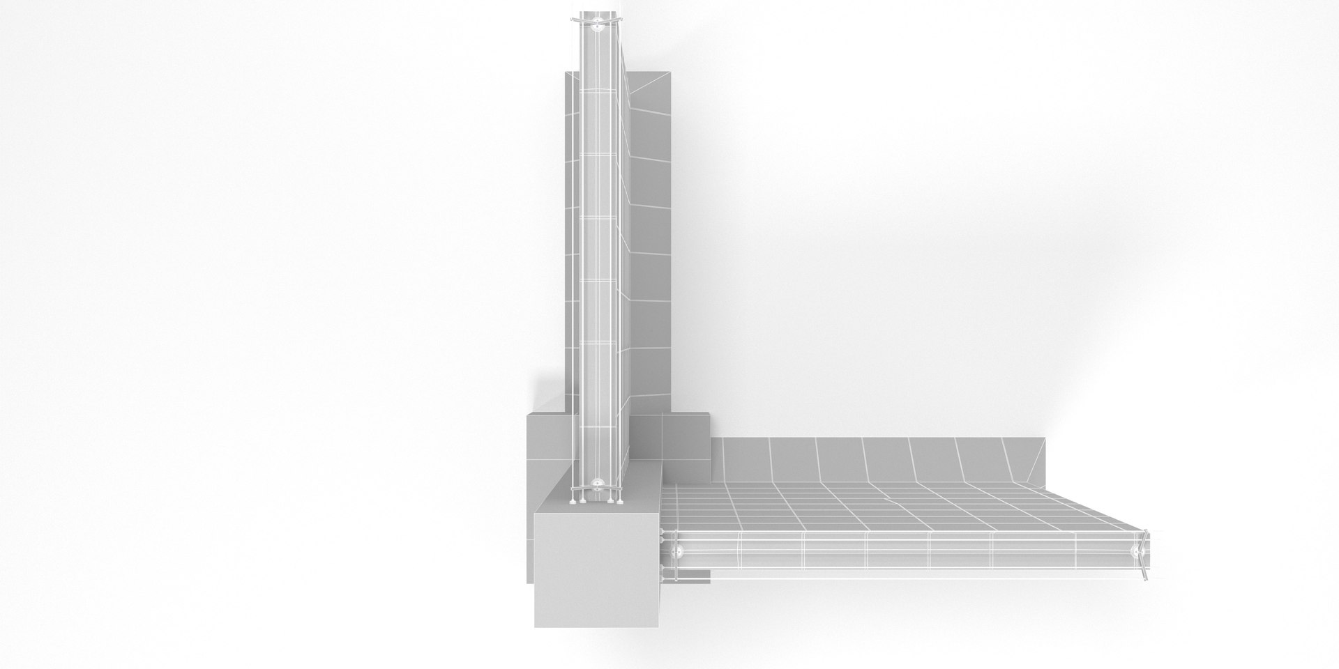 3D Concrete fences model TurboSquid 1993844