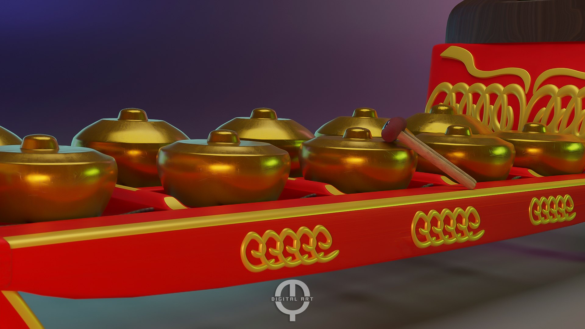3D Music Instrumental Java BONANG - TurboSquid 1867295