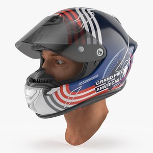 Male Head in Helmet