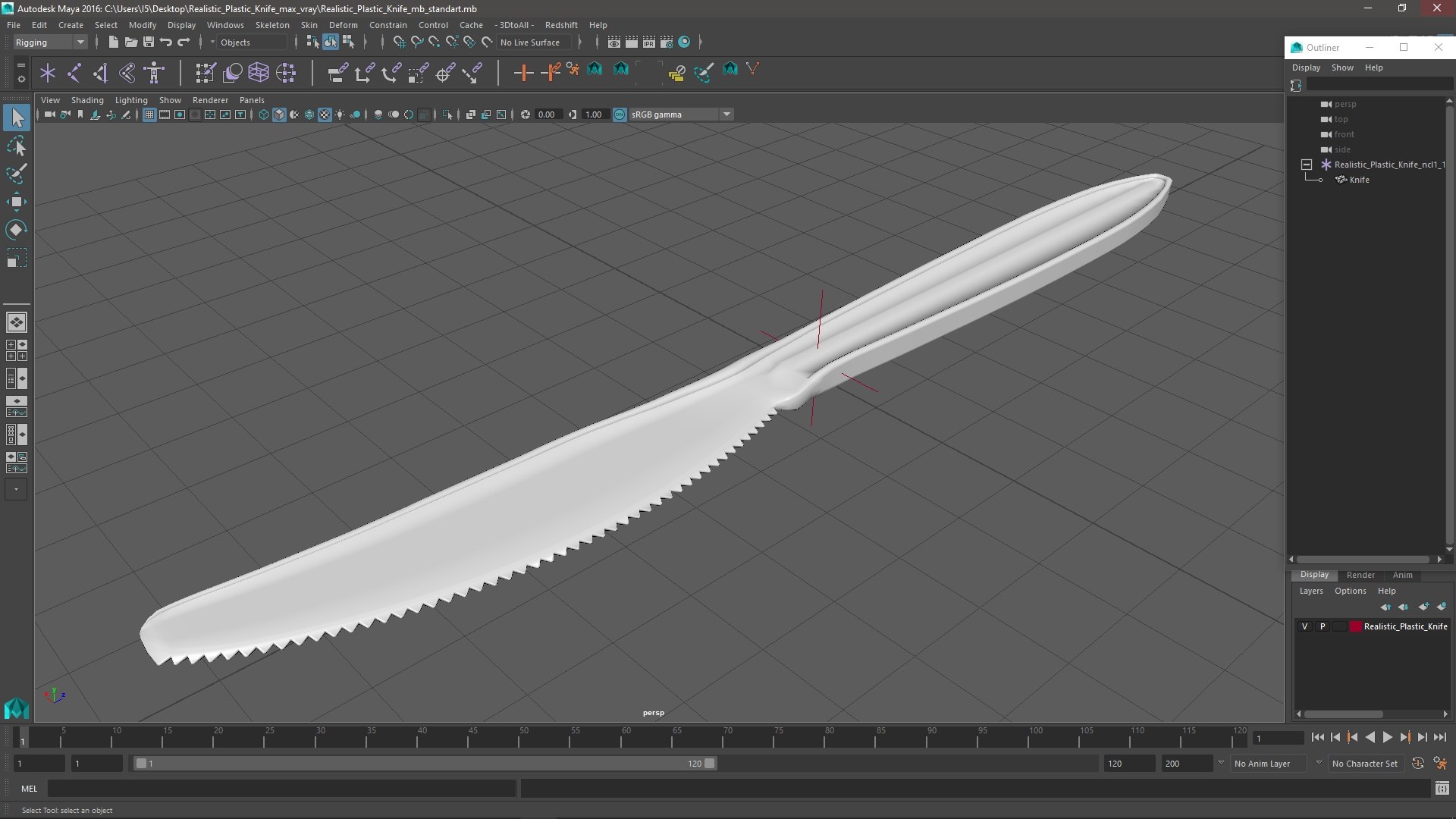 Realistic Plastic Knife Model - TurboSquid 2199163