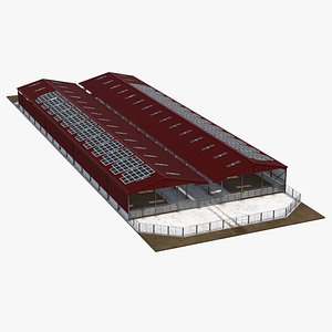 Modern Dairy Farm Shed Red
