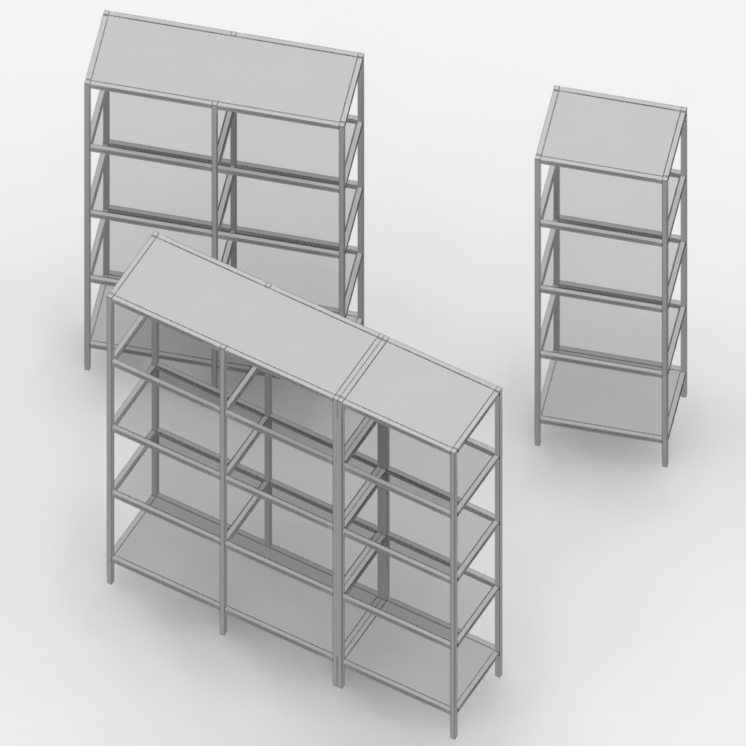 3d Ikea Shelving Unit Set