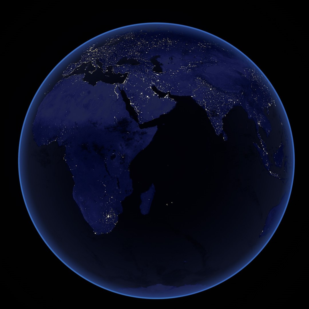 3d earth night model