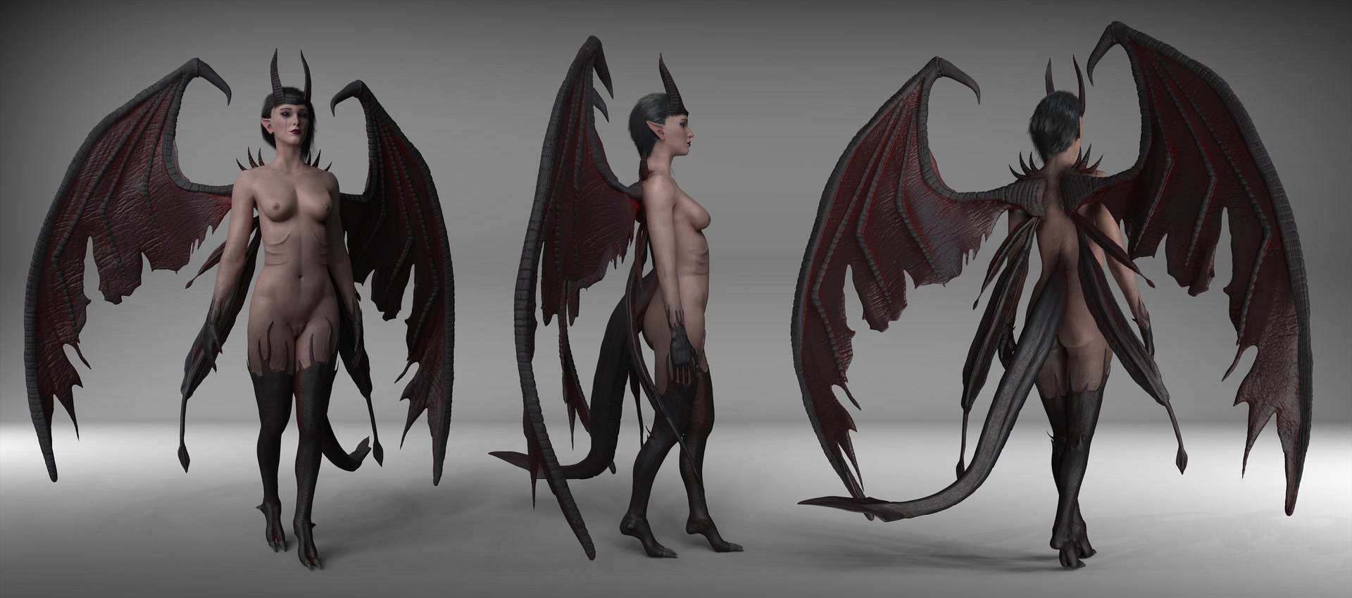 Winged Demon 3d Porn Animation Girls - 3D succubus character - TurboSquid 1614612