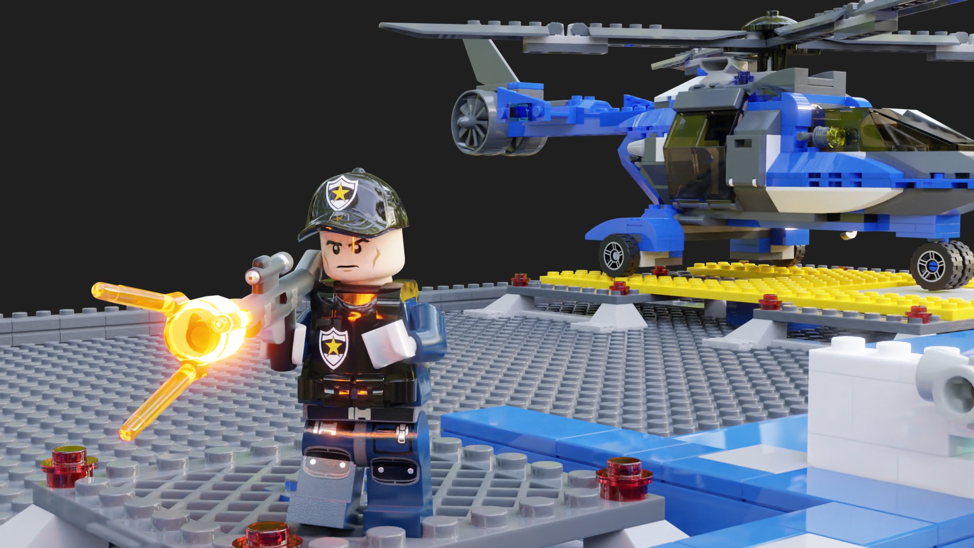 Lego Zombie attack on police station model - TurboSquid 2146700