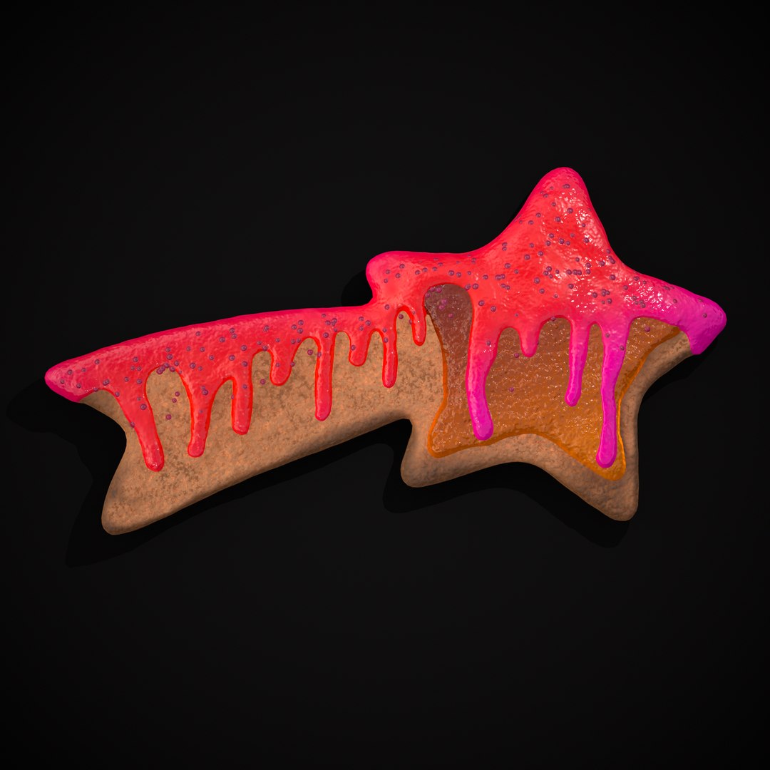 3D Shooting Star Icing Jelly Cookie Model - TurboSquid 2022094