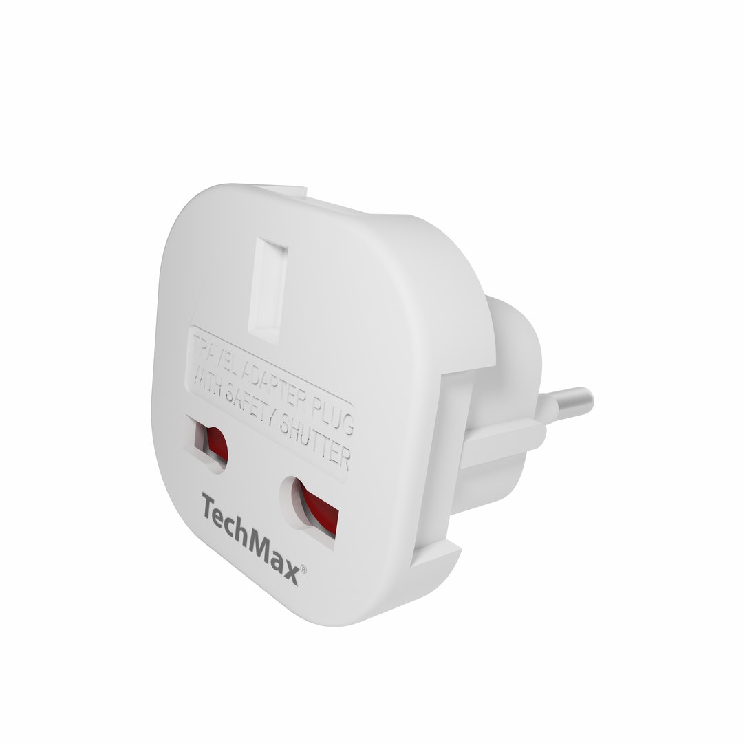 3D Travel Adaptor Switch Fuse - 3 Pin Power Socket Model - TurboSquid ...