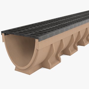 Channel  Drain with Metal Grate