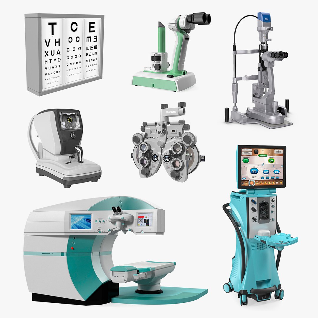 Eye Diagnosis and Surgery Instruments Collection 4 3D model preview