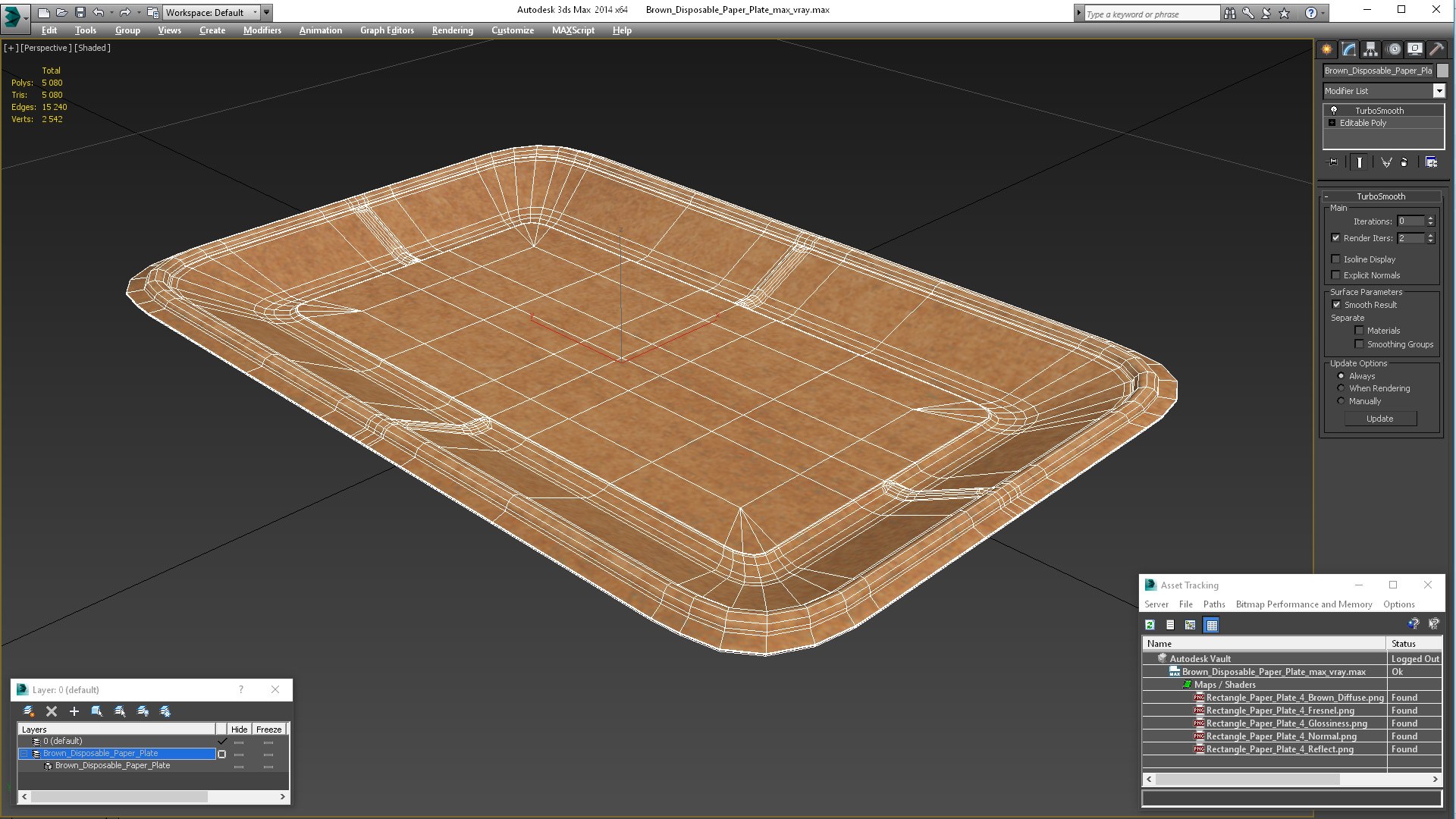 3D Brown Disposable Paper Plate - TurboSquid 2076937