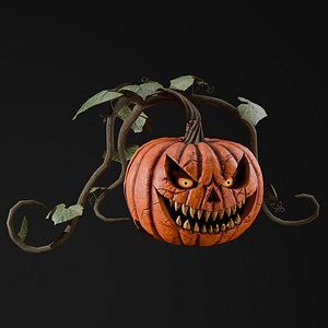 3D Scary Pumpkin Bush