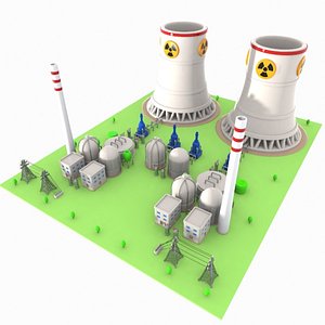 Cartoon Nuclear Power Plant