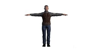 Man with black jackets 3D model