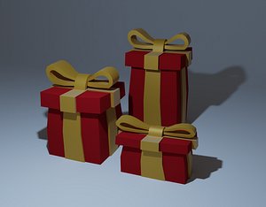 Stylized present Low poly