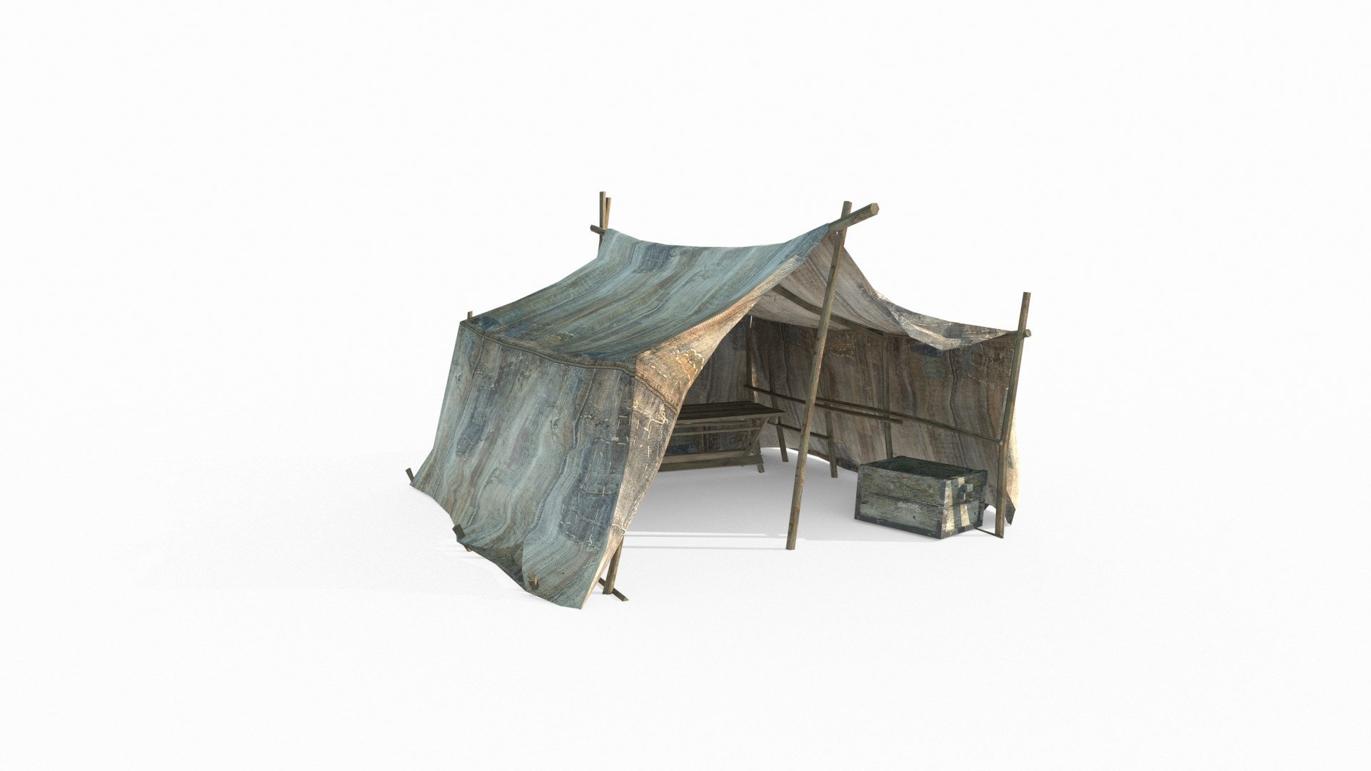 3D Old Outdoor Tents - TurboSquid 2178465