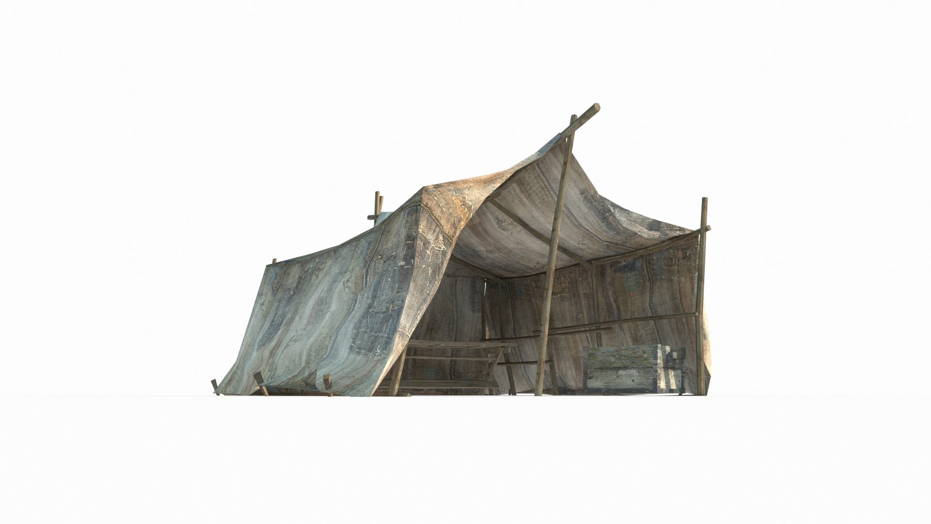 3D Old Outdoor Tents - TurboSquid 2178465